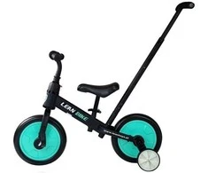 Balansinis triratis dviratukas su pedalais 3in1, juodas/mėtinis