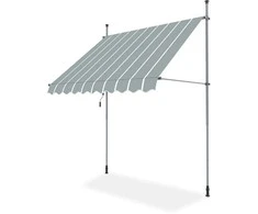Balkono markizė EASY, 300x130 cm, Pilkas/Baltas