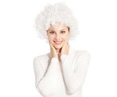 Baltas perukas afro
