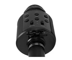 Belaidis karaoke mikrofonas su garsiakalbiais ir įrašymo funkcija WS-858, juodas