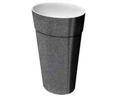 Besco Uniqa Glam Graphite akmens masės praustuvas su koja, su Klik-klak Baltas