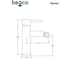 Bidė maišytuvas Besco Illusion, Brushed Gold