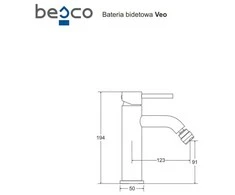 Bidė maišytuvas Besco Veo, Graphite