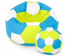Blue Sėdmaišis su pufu Ball XXXL (80 cm), Lime/Mėlyna/Baltas