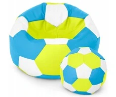 Sėdmaišis su pufu Ball XXXXL (100 cm), Lime/Mėlyna/Baltas