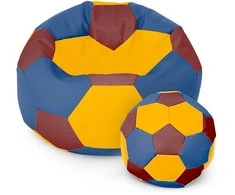 Sėdmaišis su pufu Ball XXXXL (100 cm), Geltona/Raudona/Mėlyna