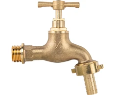 Čiaupas 1/2" išor.sr., išėjimas 3/4" išor.sr. 13 mm žarnai Bradas, žalvaris