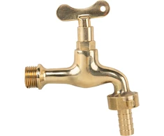 Čiaupas 1/2" išor.sr., su išėjimu 3/4" ir jungtim 13mm žarnai Bradas, žalvaris