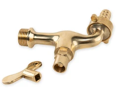 Čiaupas 1/2" išor.sr., su išėjimu 3/4" ir jungtim 13mm žarnai Bradas, žalvaris