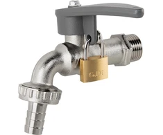Čiaupas 1/2" x 3/4" išor.sr su vožtuvu ir jungtimi 13 mm žarnai Bradas SIDE LOCK, Brass/Nickel