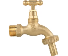 Čiaupas 1/2" x 3/4" išor.sr su vožtuvu ir jungtimi 13 mm žarnai Bradas SLOW OPEN, žalvaris