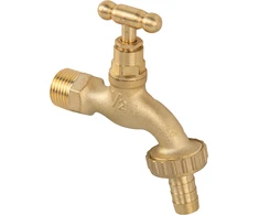 Čiaupas 1/2" x 3/4" išor.sr su vožtuvu ir jungtimi 13 mm žarnai Bradas SLOW OPEN, žalvaris