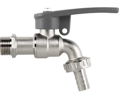 Čiaupas 1/2" x 3/4" išor.sr su vožtuvu ir jungtimi 13 mm žarnai Bradas SIDE LOCK, Brass/Nickel