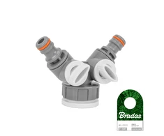 Čiaupo adapteris 1" - 3/4" su vožtuvais Bradas Baltas LINE