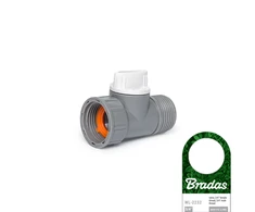 Čiaupo jungtis 3/4" su vožtuvu Bradas Baltas LINE