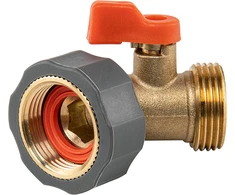 Čiaupo kampinė jungtis su 3/4" vid.sr., vožtuvu ir išėjimu su 3/4" išor.sr. Bradas BRASS SOFT, žalvaris