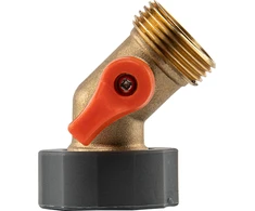 Čiaupo kampinė jungtis su 3/4" vid.sr., vožtuvu ir išėjimu su 3/4" išor.sr. Bradas BRASS SOFT, žalvaris