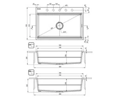 Deante granitinė virtuvinė plautuvė su magnetais Deante Magnetic ZRM_G10B, Metallic graphite
