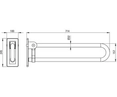 Deante Lehnen sulankstoma vonios kambario rankena, 70 cm, NIL_042D, Steel