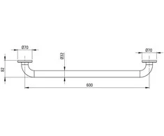 Deante Lehnen vonios kambario rankena, 60 cm, NIL_341C, Steel