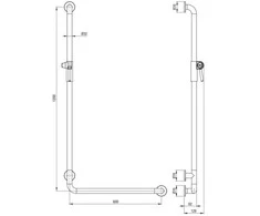 Deante Lehnen vonios kambario rankena su dušelio laikikliu, kairinė, 60/120 cm, Steel