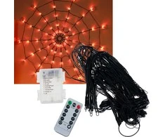 Dekoratyvinė lempučių girlianda Voratinklis 70 LED, oranžinė