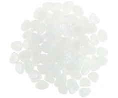 Dekoratyviniai fluorescenciniai akmenukai, balti, 100 vnt.