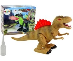 Dinozauras su ugnies alsavimo ir kitais efektais, rudas