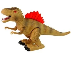 Dinozauras su ugnies alsavimo ir kitais efektais, rudas