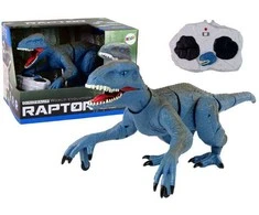 Dinozauras Velociraptor su nuotolinio valdymo pultu