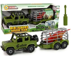 Dinozaurų transportavimo automobilis su dinozauru ir atsuktuvu, žalias