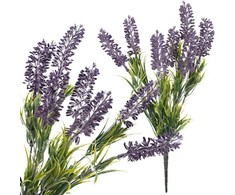 Dirbtinių levandų puokštė, 7 vnt., violetinė