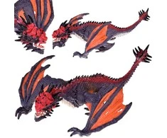 Drakono figūrėlė, pilkas/oranžinis, 21 cm