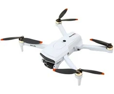 Dronas D6 PRO su kamera ir LED, šviesiai pilkas