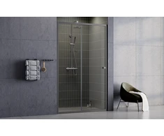 Dušo durys Besco Duo Slide, Gun Metal, 130 x 195 cm