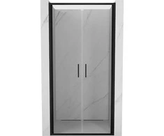 Dušo durys Mexen Exo, varstomos, 90 cm, transparent/juodas