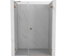 Dušo durys Mexen Lunar-B, dešinė, 120 cm, transparent/brushed copper