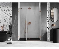 Dušo durys Mexen Lunar-B, dešinė, 140 cm, transparent/brushed copper