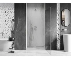 Dušo durys Mexen Lunar-B, dešinė, 75 cm, transparent/brushed nickel