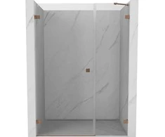 Dušo durys Mexen Lunar-B, kairė, 115 cm, transparent/brushed copper