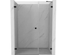 Dušo durys Mexen Lunar-B, kairė, 150 cm, transparent/juodas