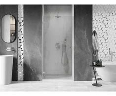 Dušo durys Mexen Lunar-B, kairė, 85 cm, transparent/brushed nickel