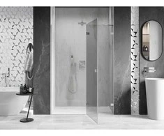 Dušo durys Mexen Lunar, dešininės, 130 cm, transparent/brushed nickel