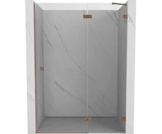 Dušo durys Mexen Lunar, dešininės 130 cm, transparent/brushed copper