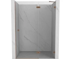 Dušo durys Mexen Lunar, dešininės 140 cm, transparent/brushed copper