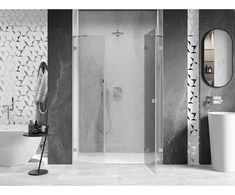 Dušo durys Mexen Lunar, dešininės, 145 cm, transparent/brushed nickel