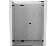 Dušo durys Mexen Lunar-F, sulankstomos, kairė, 115 cm, transparent/juodas