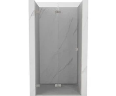 Dušo durys Mexen Lunar-F, sulankstomos, kairė, 65 cm, transparent/brushed nickel