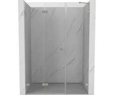 Dušo durys Mexen Lunar-F, sulankstomos, kairė, 145 cm, transparent/brushed nickel