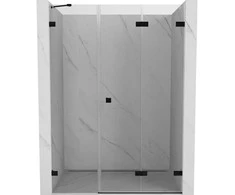 Dušo durys Mexen Lunar-F, sulankstomos, dešinė, 135 cm, transparent/juodas